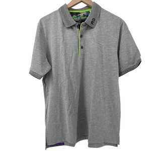 Robert Graham Men M Classic Fit Knit Short Sleeve Polo Grey Moisture Wicking NWT